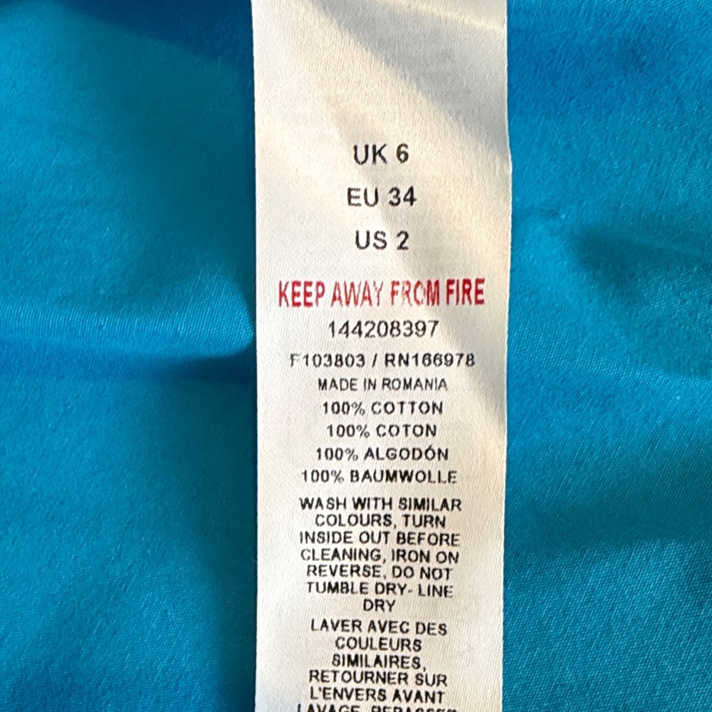 Topshop NWT One-Shoulder Turquoise Mini Dress FABULOUS Size 2 ❤️ - Picture 6 of 7